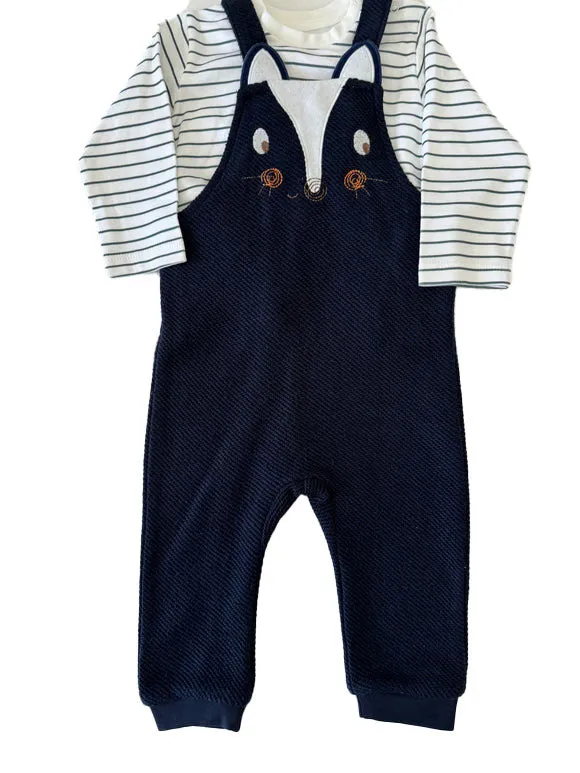 Infant & Toddler Overalls in a Fun Print (Skunk) Striped Long-Sleeve Shirt Included - 2 Piece Set