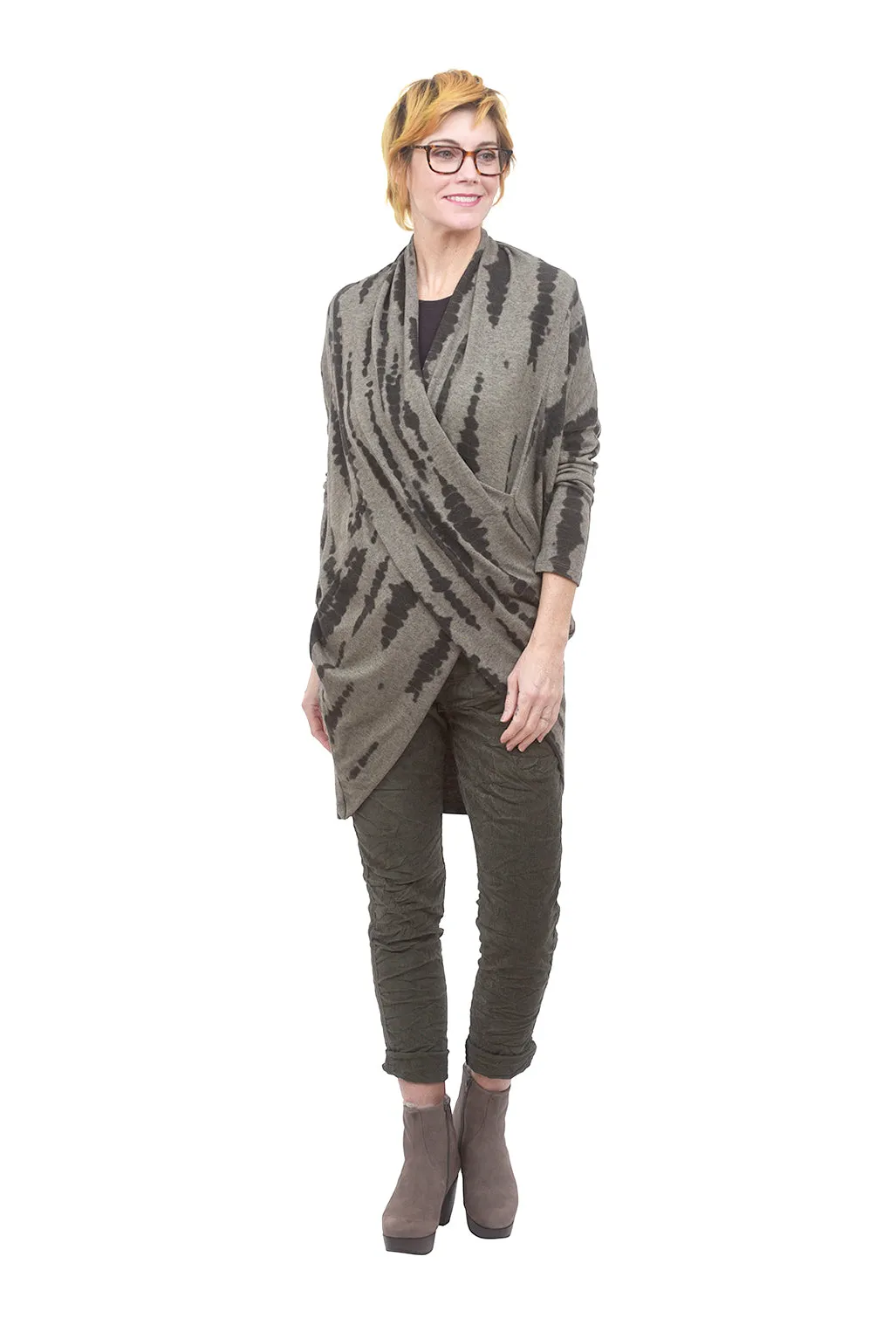 Inkblot Wrap Tunic, Sage