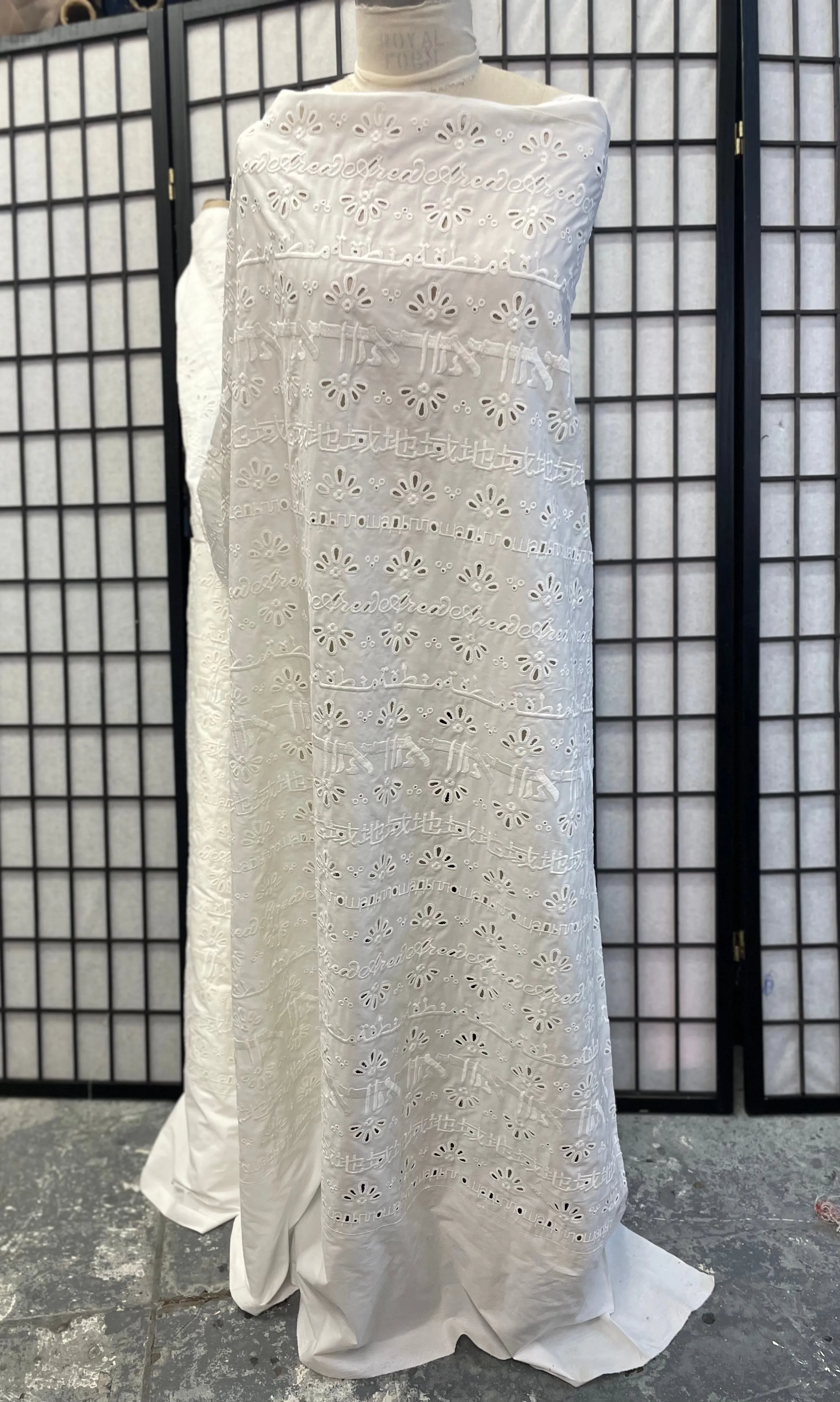 Italian Eyelet Embroidered Cotton - White