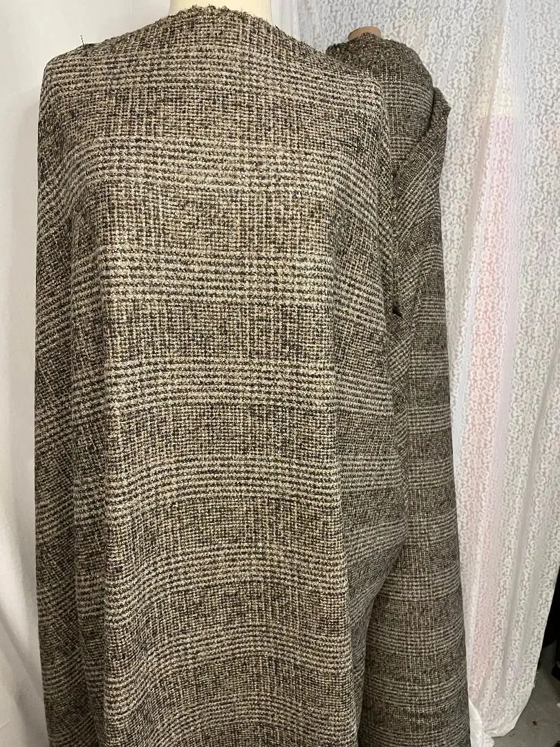 Italian Wool Angora- Plaid / Brown / Biege