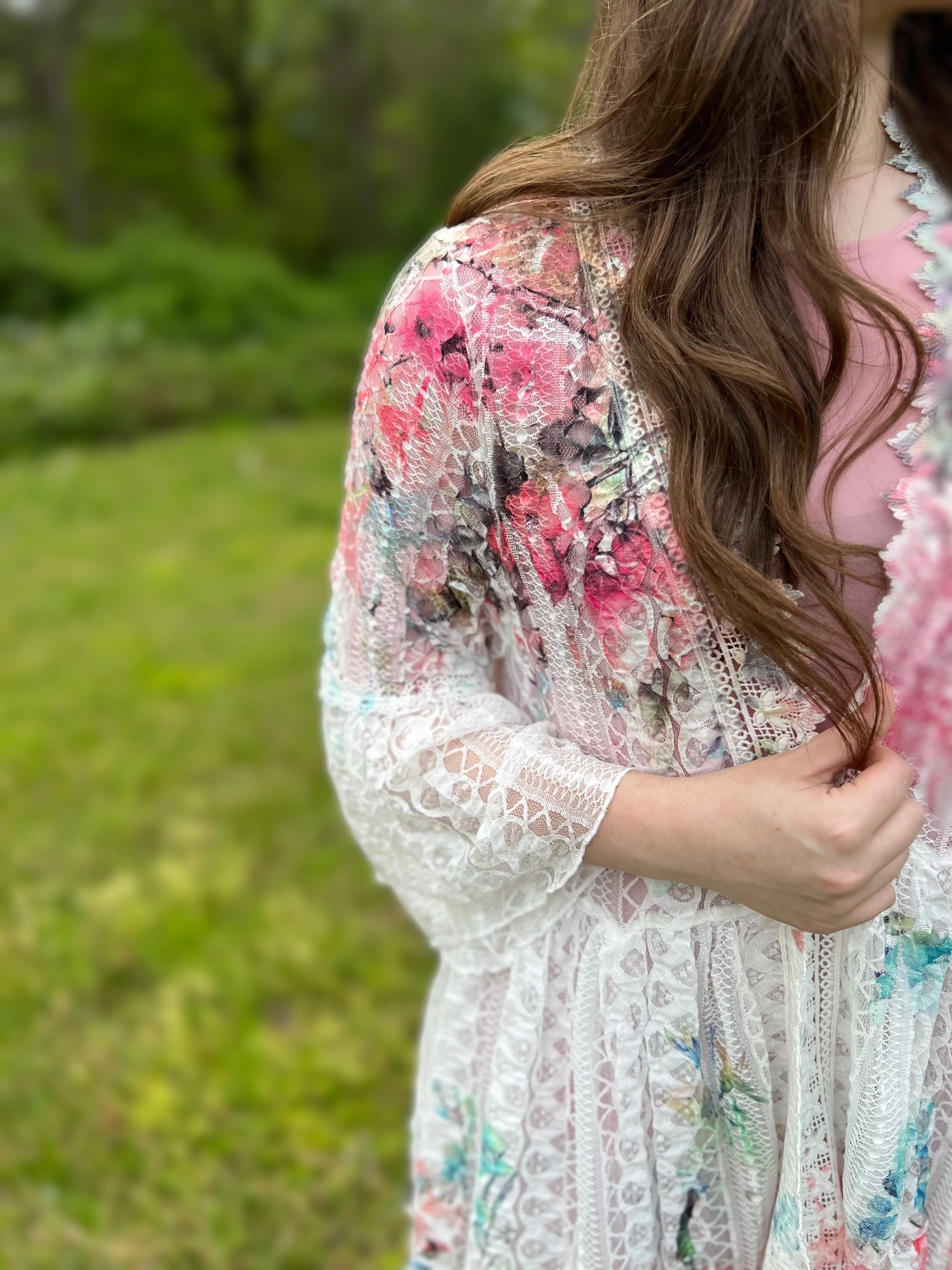 Ivory Lace Cardigan -Ivory Rose