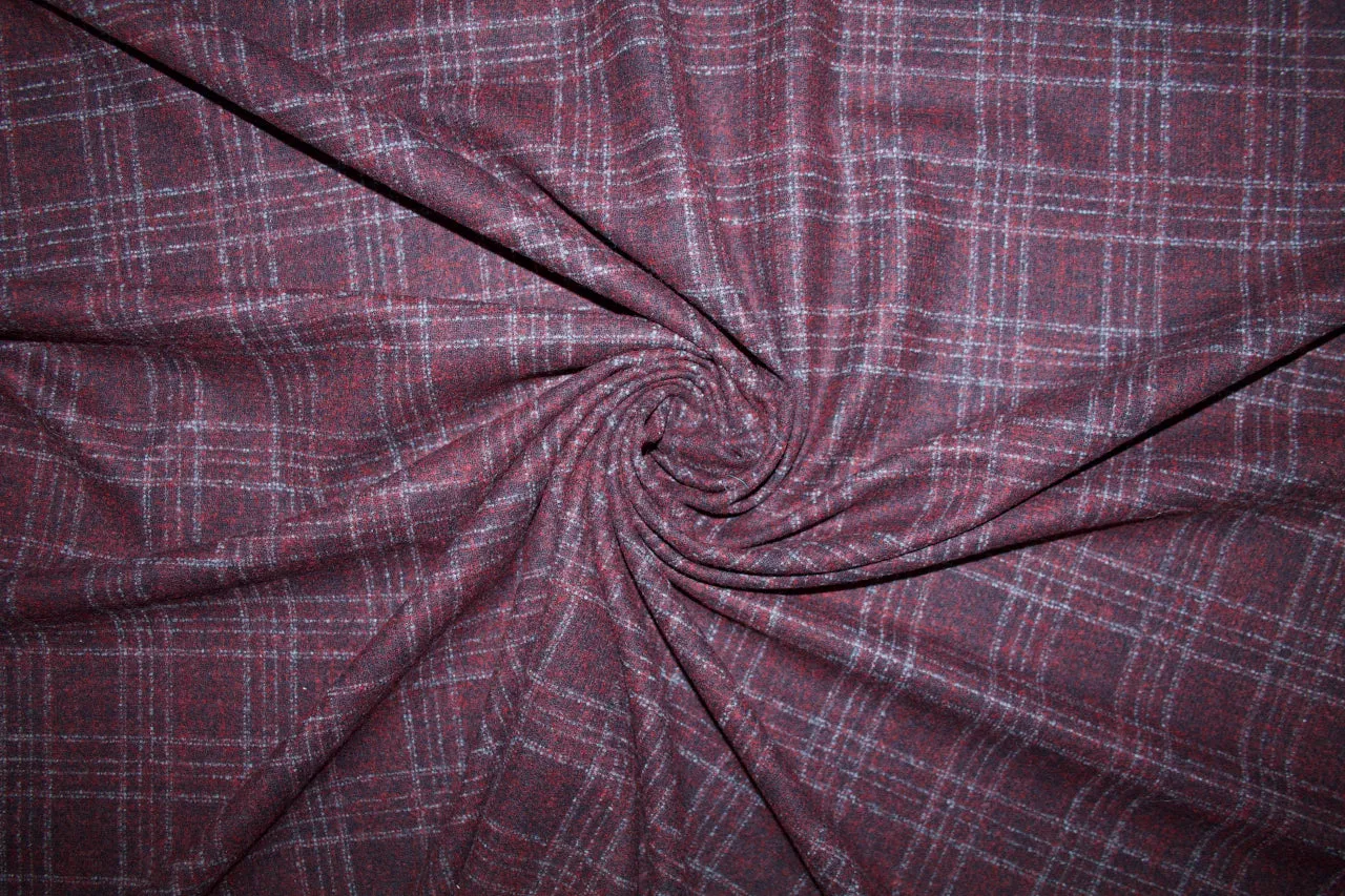 J0seph Abb0ud Plaid Cashmere Blend Flannel - Maroons/Gray