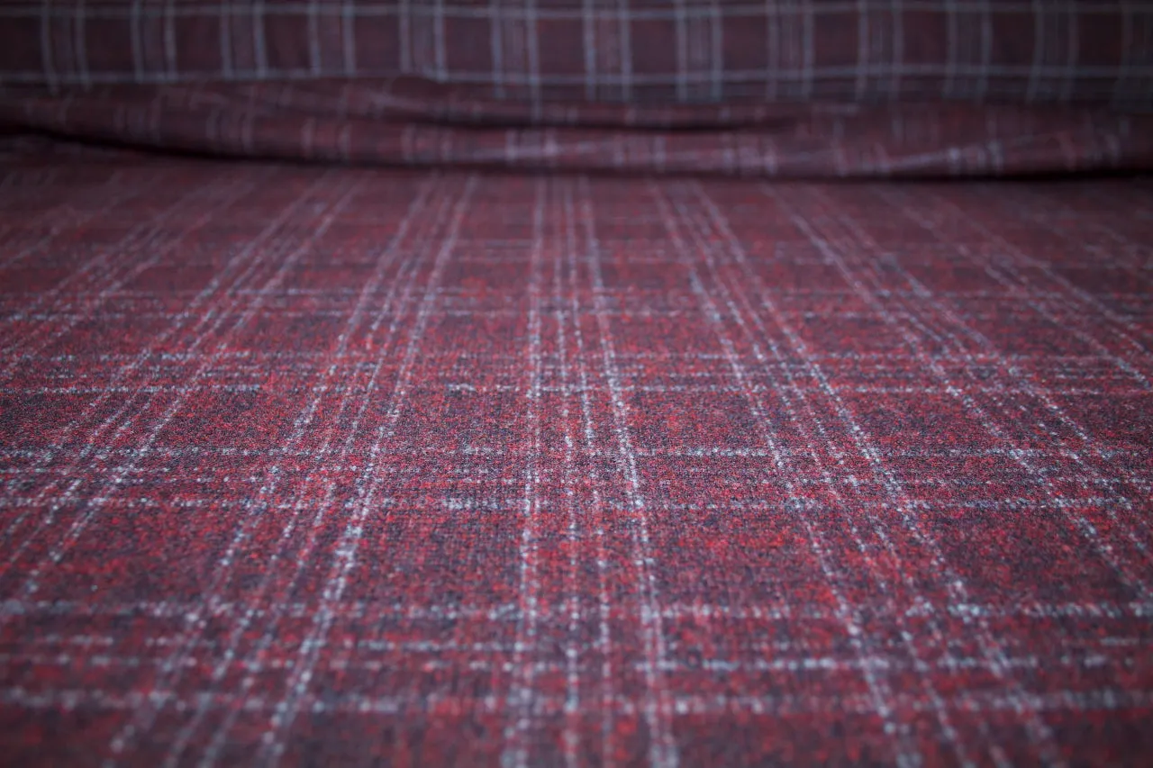 J0seph Abb0ud Plaid Cashmere Blend Flannel - Maroons/Gray