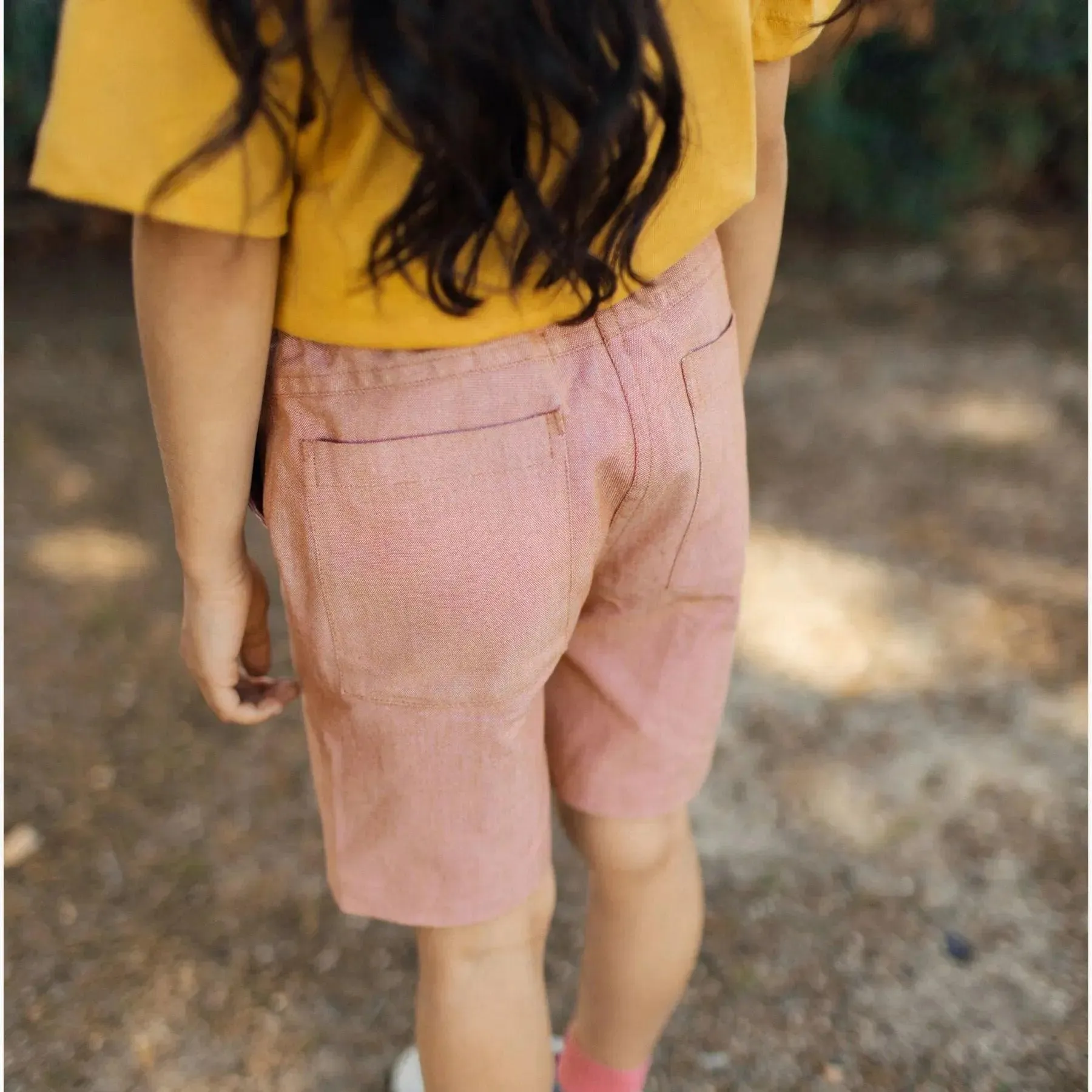 Jules Shorts - Orange Chambray