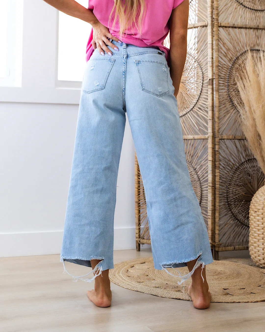 KanCan Olivia Distressed Wide Leg Jeans