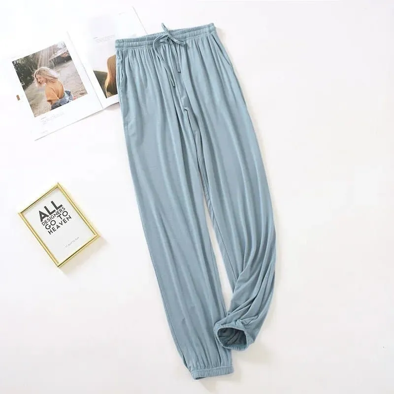 Ladies Summer Lounge Pants | Modal Fabric | Drawstring Closure | Multiple Colors | Sizes: M-XXL