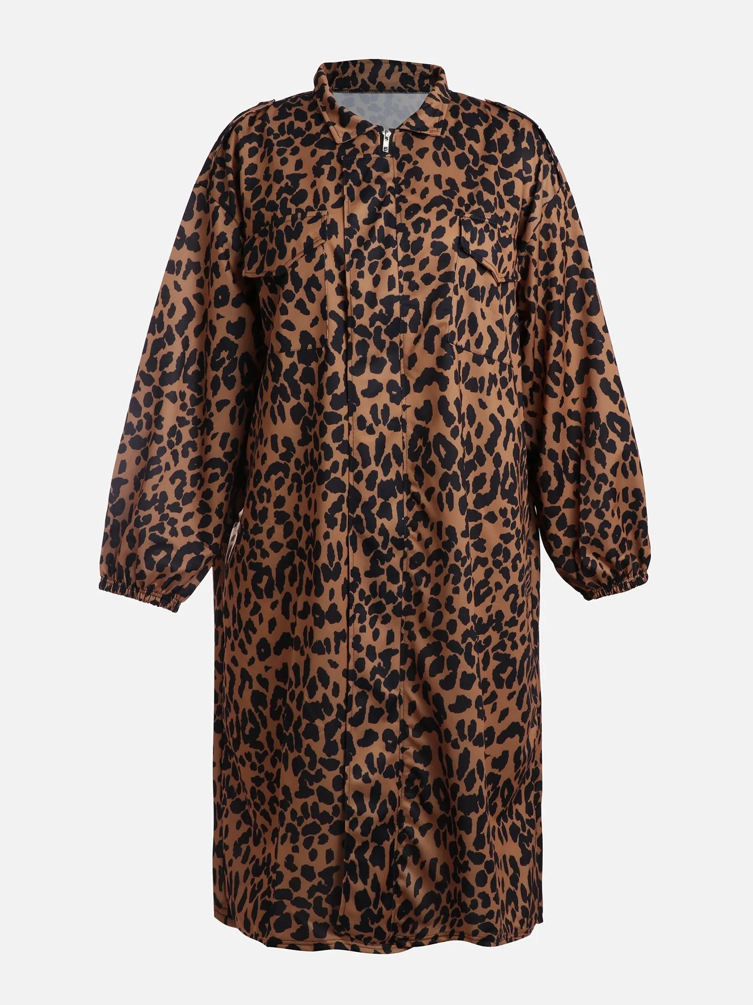 Leopard Print Windbreaker Coat