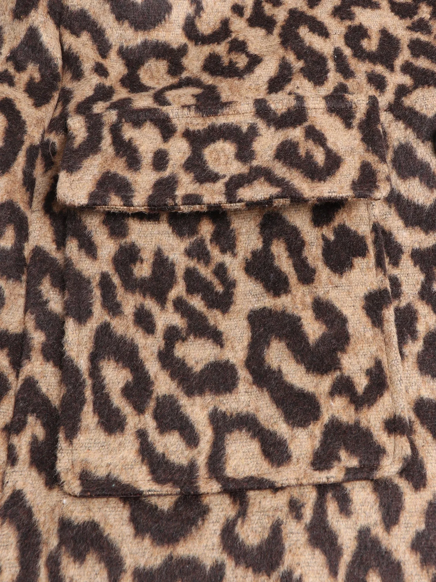 Leopard Print Woolen Coat