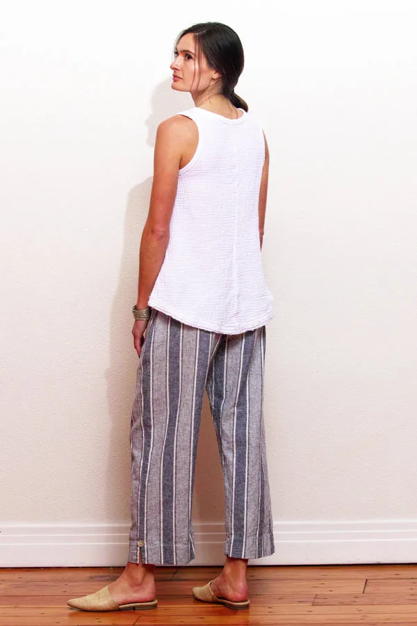 linen and cotton crop pant