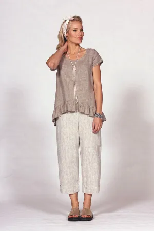 linen and cotton crop pant