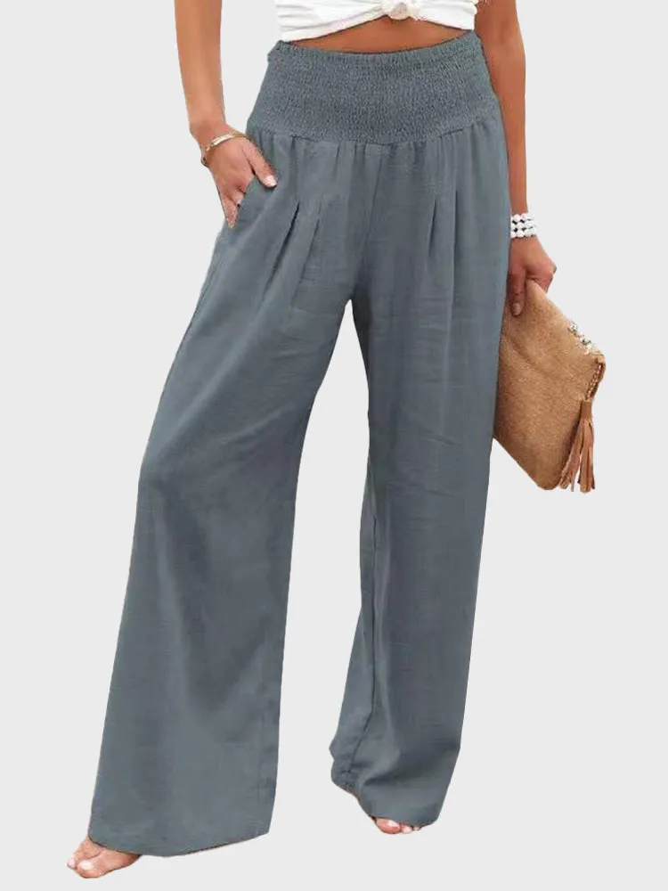 Linen Ease Wide-Leg Pants