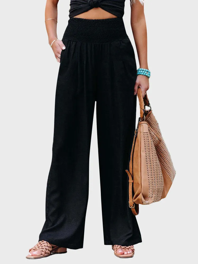 Linen Ease Wide-Leg Pants