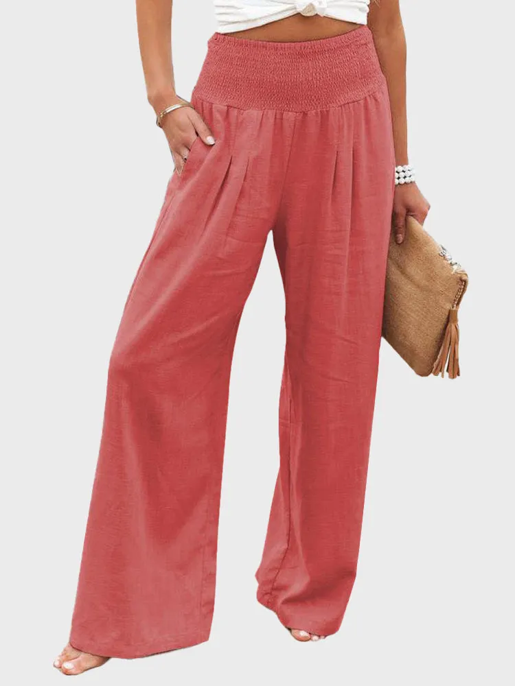 Linen Ease Wide-Leg Pants