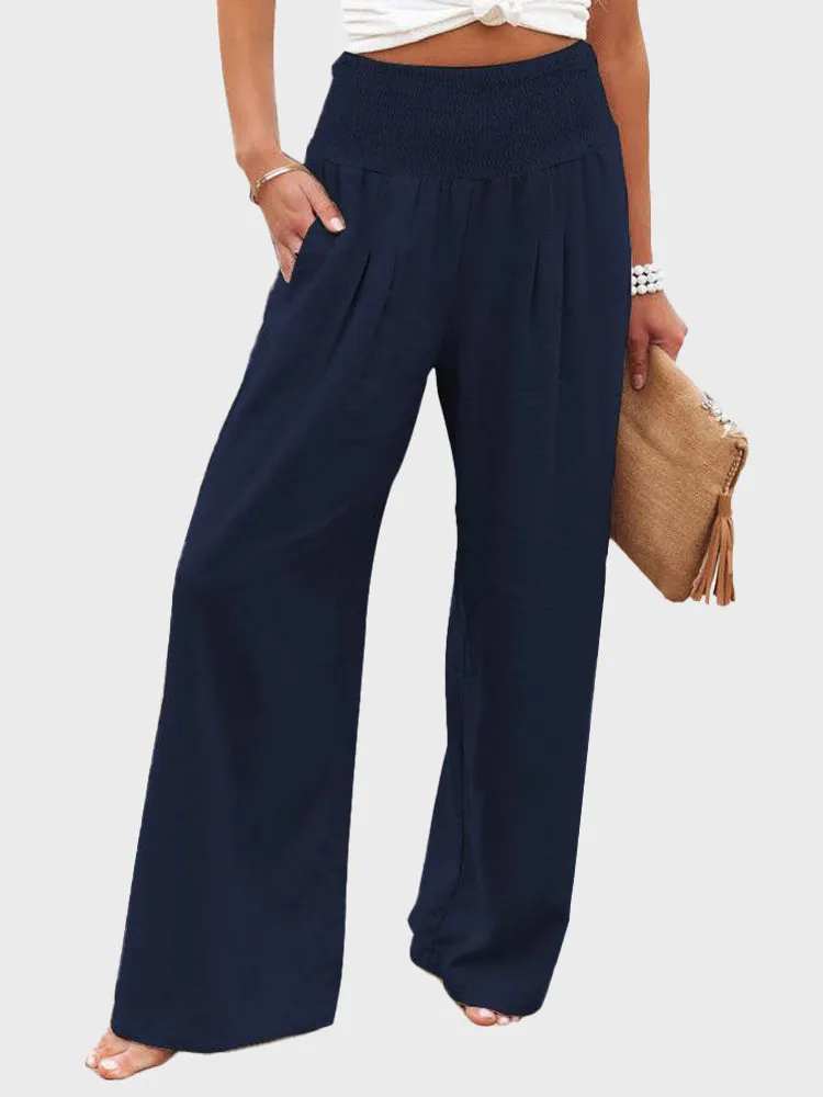 Linen Ease Wide-Leg Pants