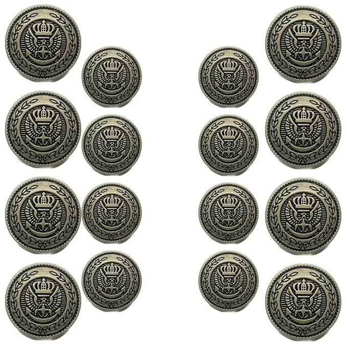 Maritime Majesty Metal Buttons (Pack of 8 Buttons)