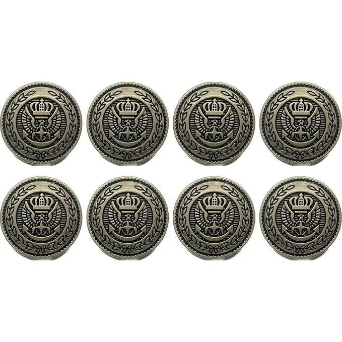 Maritime Majesty Metal Buttons (Pack of 8 Buttons)