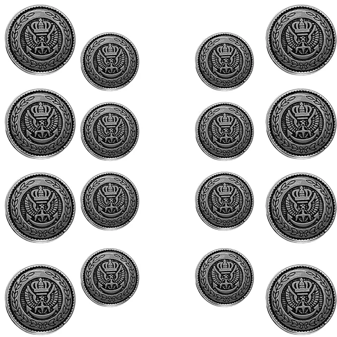 Maritime Majesty Metal Buttons (Pack of 8 Buttons)