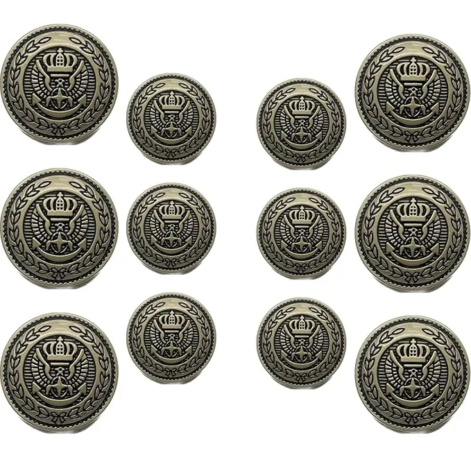 Maritime Majesty Metal Buttons (Pack of 8 Buttons)