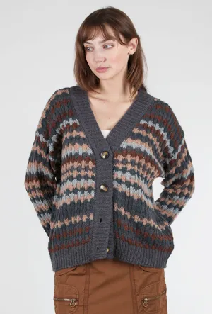 Multi-Color Knit Cardigan, Coal