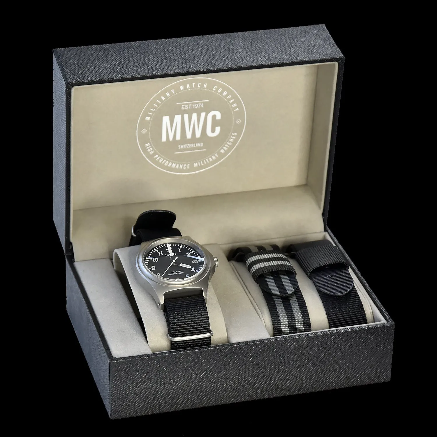 MWC 45th Anniversary Limited Edition Titanium Military Watch, 300m Water Resistant, 10 Year Battery Life, Luminova and Sapphire Crystal