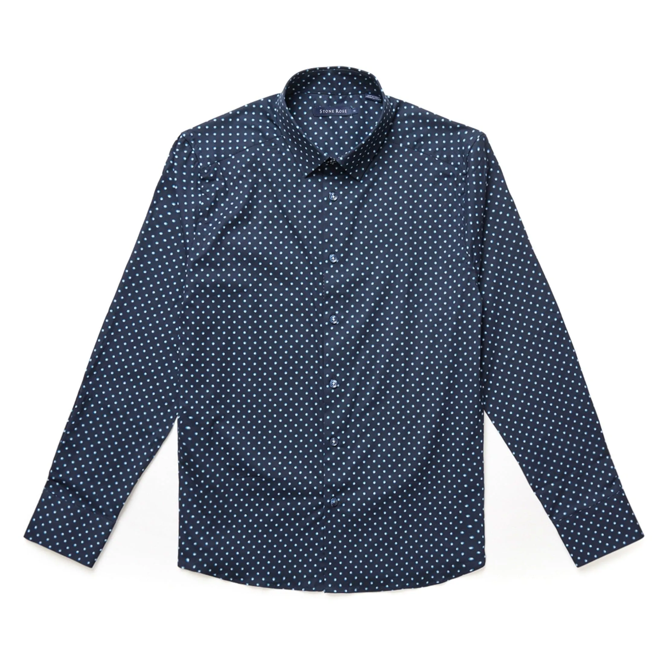 Navy Painted Dot Print Shirt