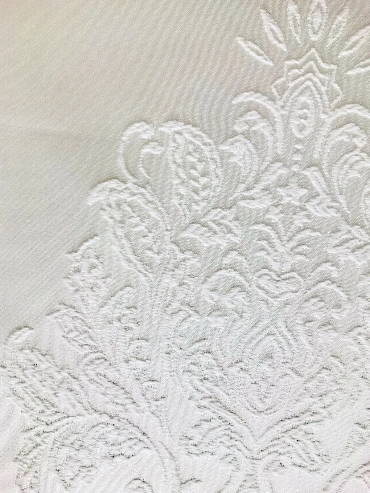 NEW Lady Alison Antique Inspired White Satin Brocade Medallion Upholstery Decorating Fabric