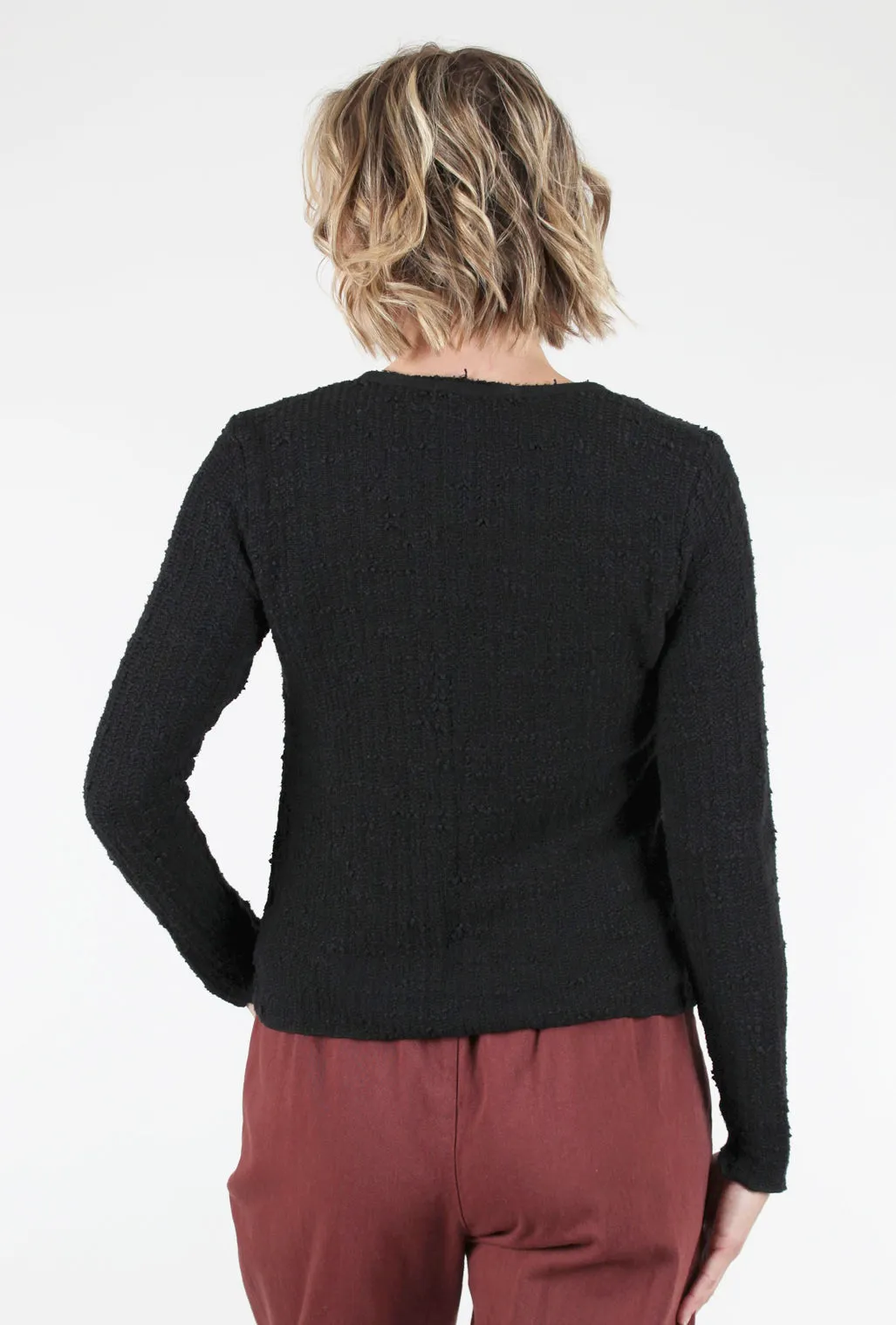 Nubby Tie Cardi, Black