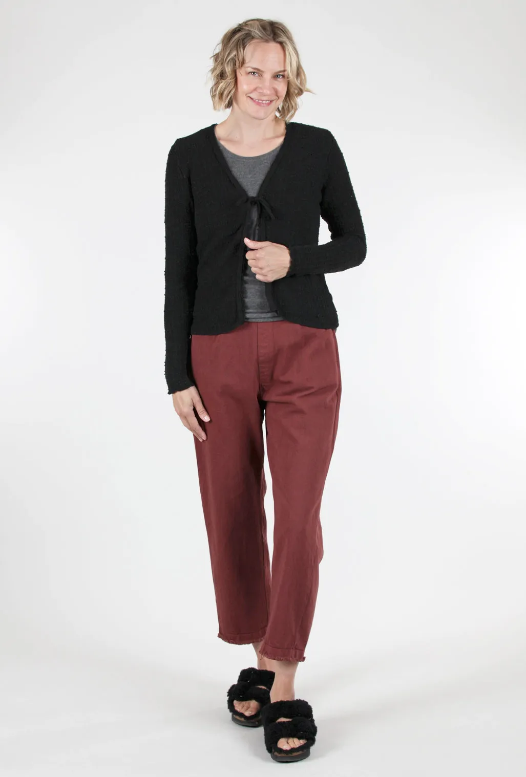 Nubby Tie Cardi, Black