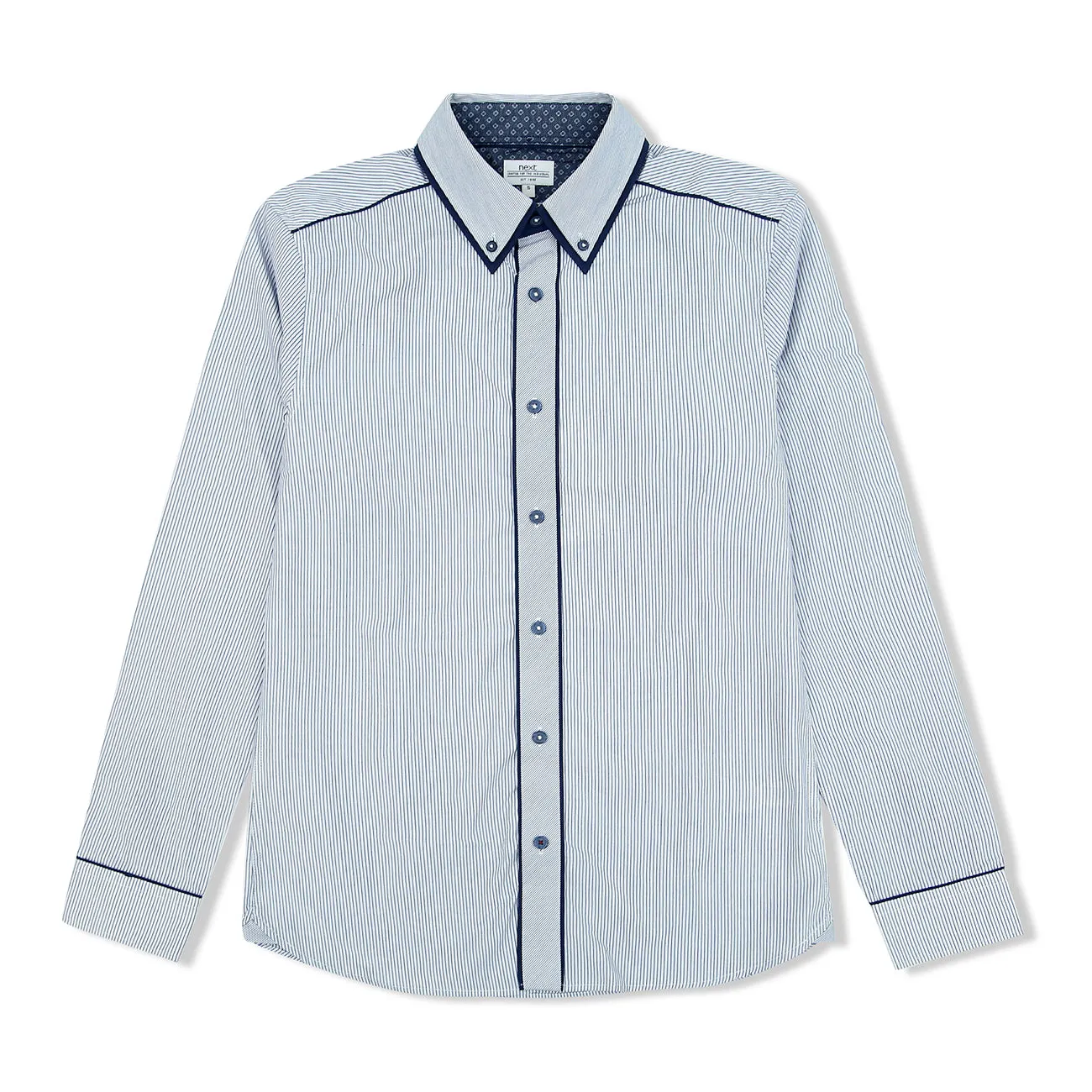 NX - Men 'Navy & white' Double Collar Classic Lining Formal Shirt NX897