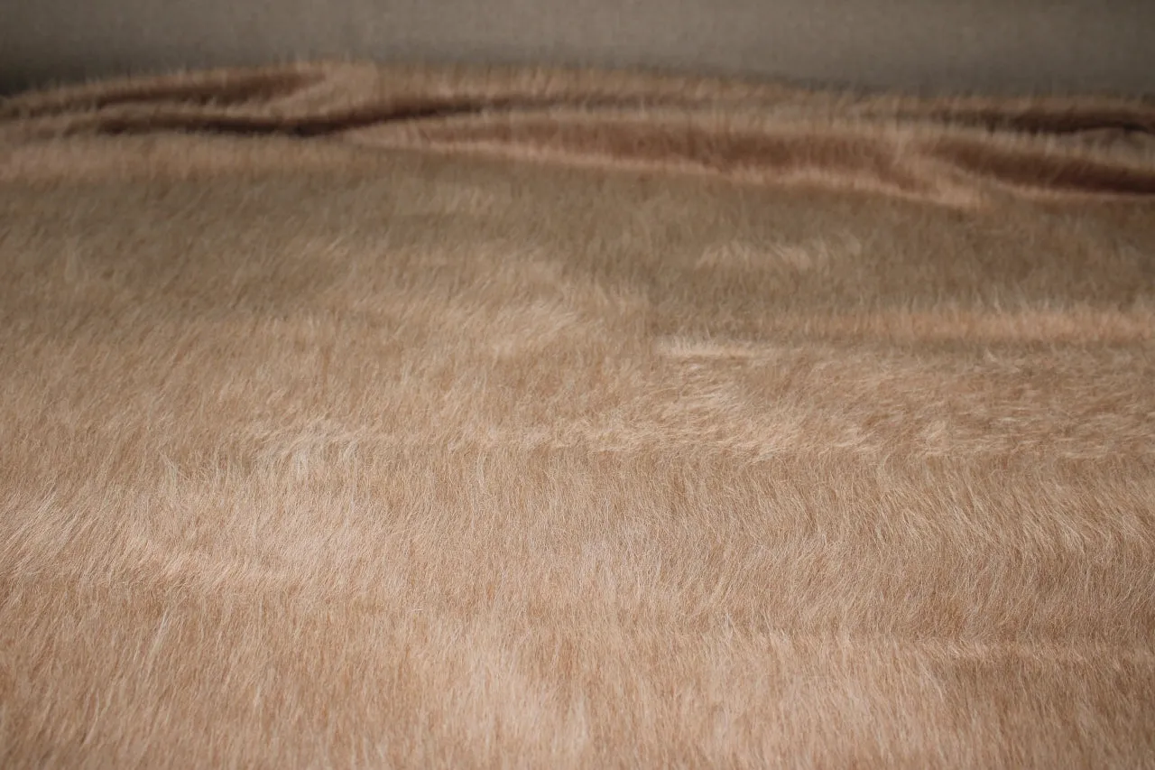 NY Designer Long Nap Cashmere Blend Coating - Peach Tan