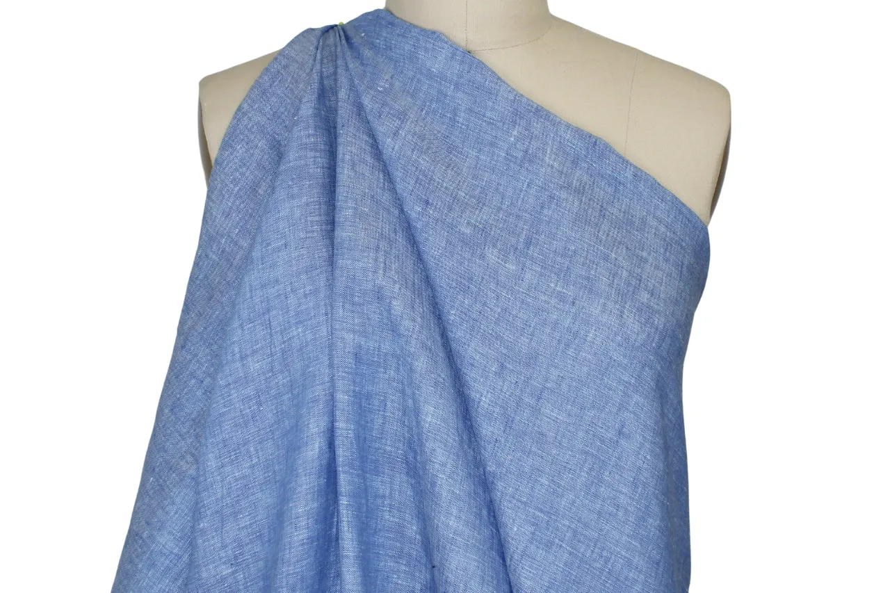 NY Designer Selvage Linen - Heathered Blue