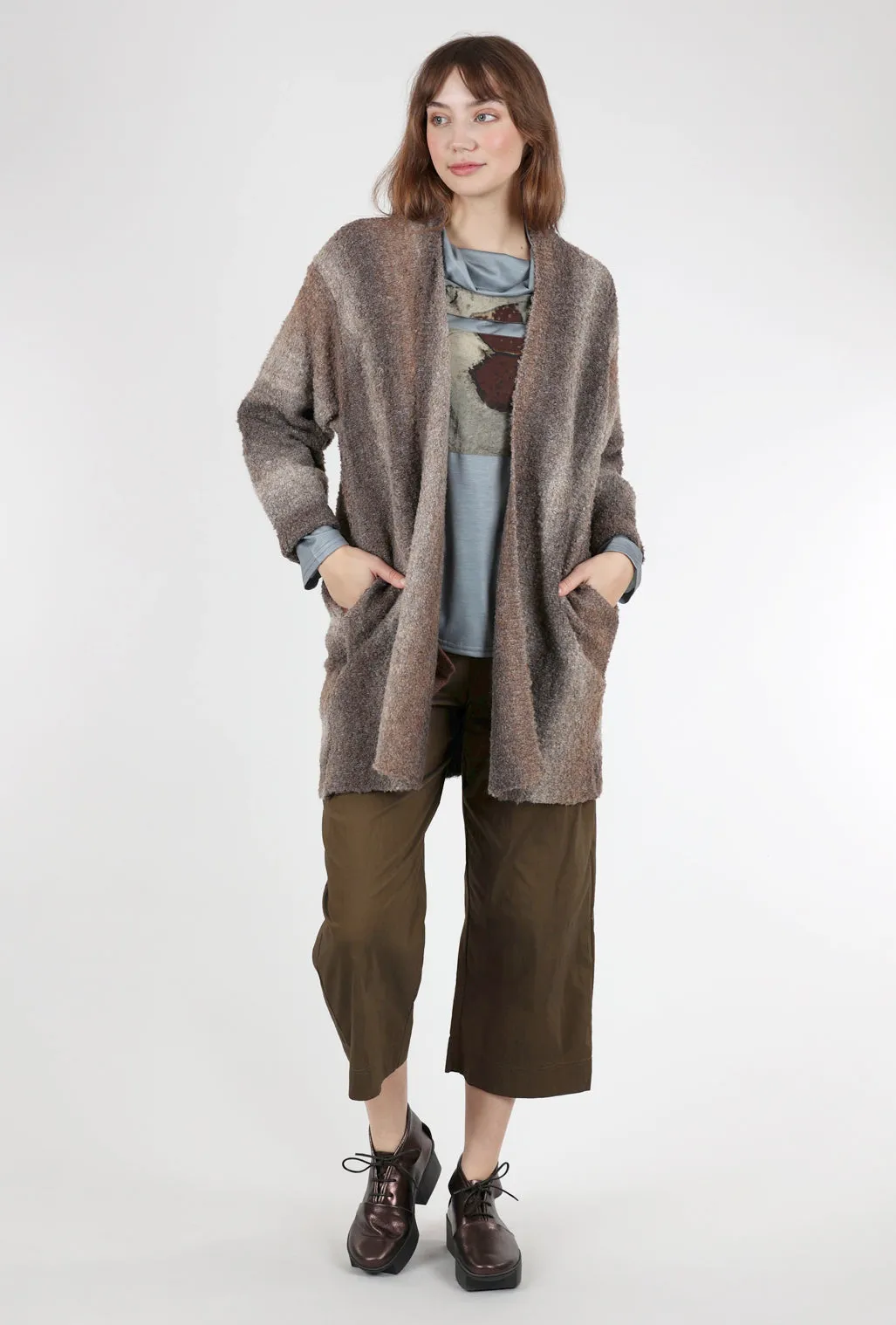 Ombre Open Cardigan, Umber