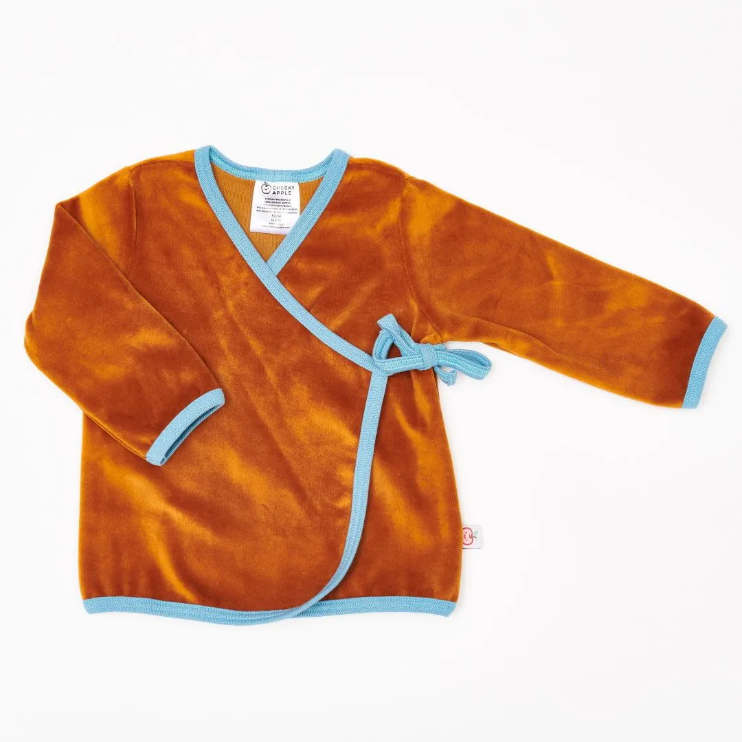 Organic wrap jacket "Nicki Caramel" - 100% organic cotton