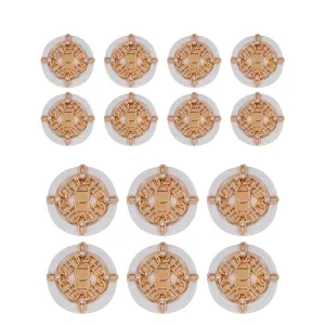 Ornate Floral and Diamond Metal Buttons(8 Small   6 Big)