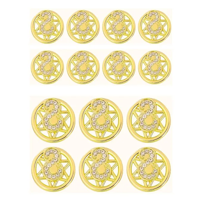 Ornate Star Crystal Metal Buttons(8 Small   6 Big)