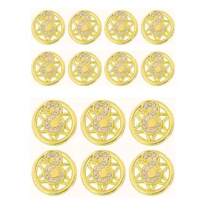 Ornate Star Crystal Metal Buttons(8 Small   6 Big)