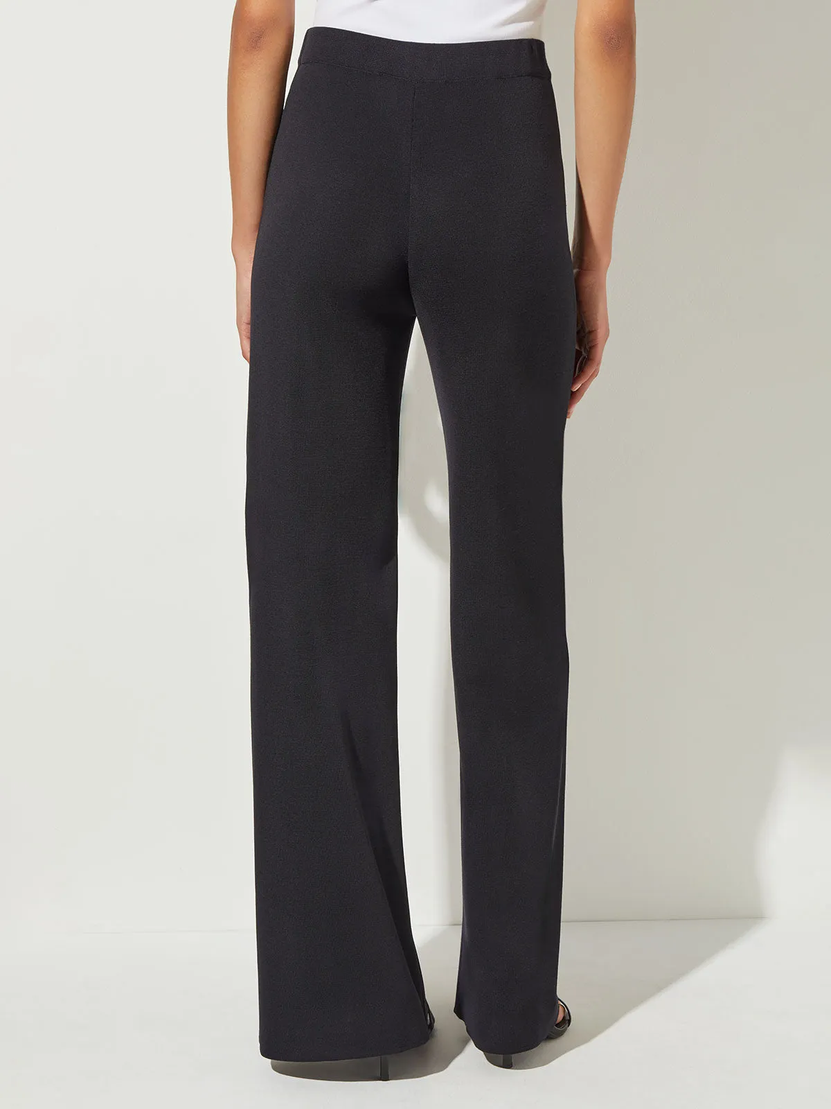 Palazzo Knit Pants, Black