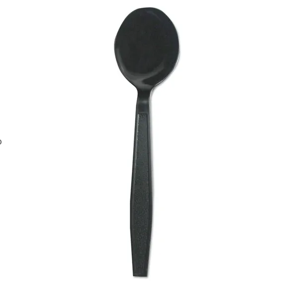 Plastic Disposable Black Soupspoon 2.5g 1000pcs bulk/bag/ctn