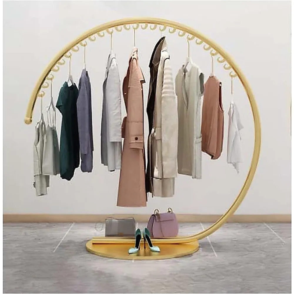 Premium Gold Floor-Standing Clothing Rack 160cm Metal