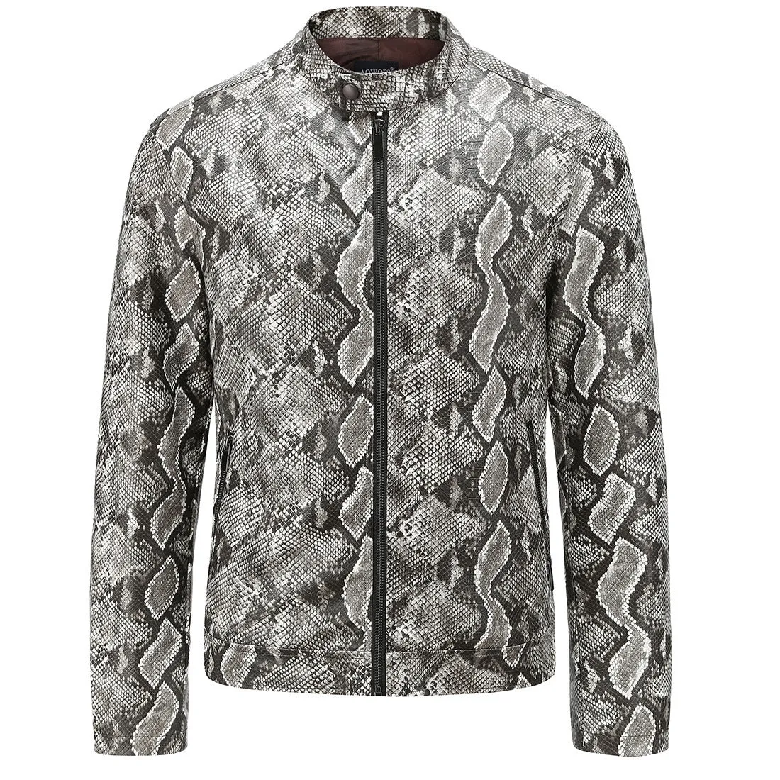 PU leather snakeskin jacket