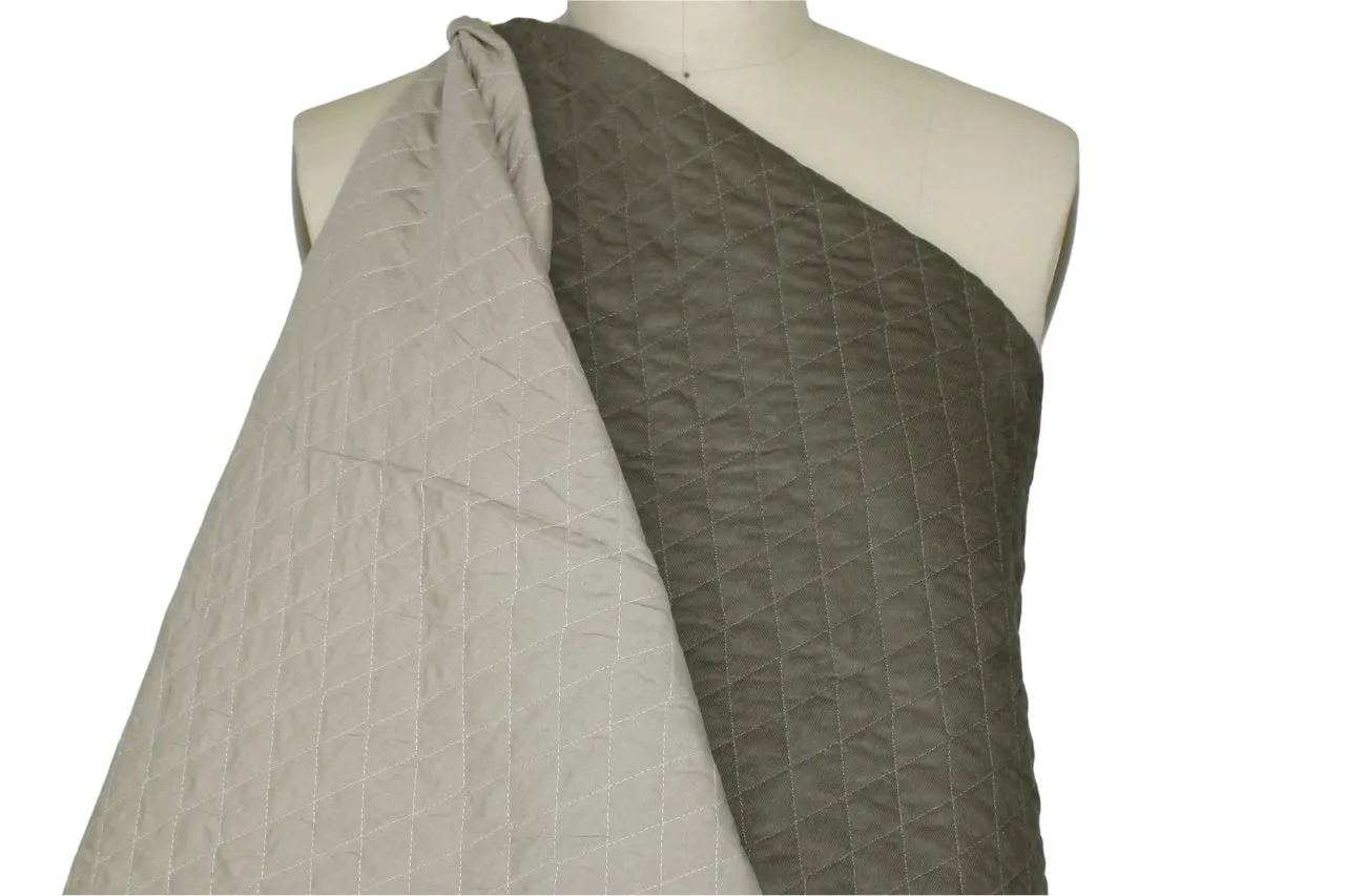 Quilted Pinwale Corduroy (!) Coating - Olive Taupe