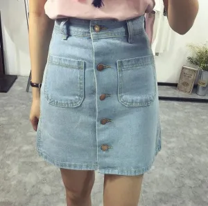 "DENIM BUTTON-UP" SKIRT