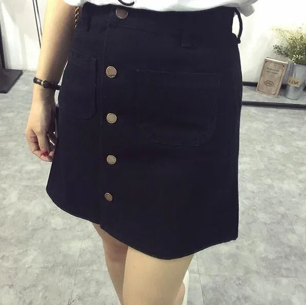 "DENIM BUTTON-UP" SKIRT