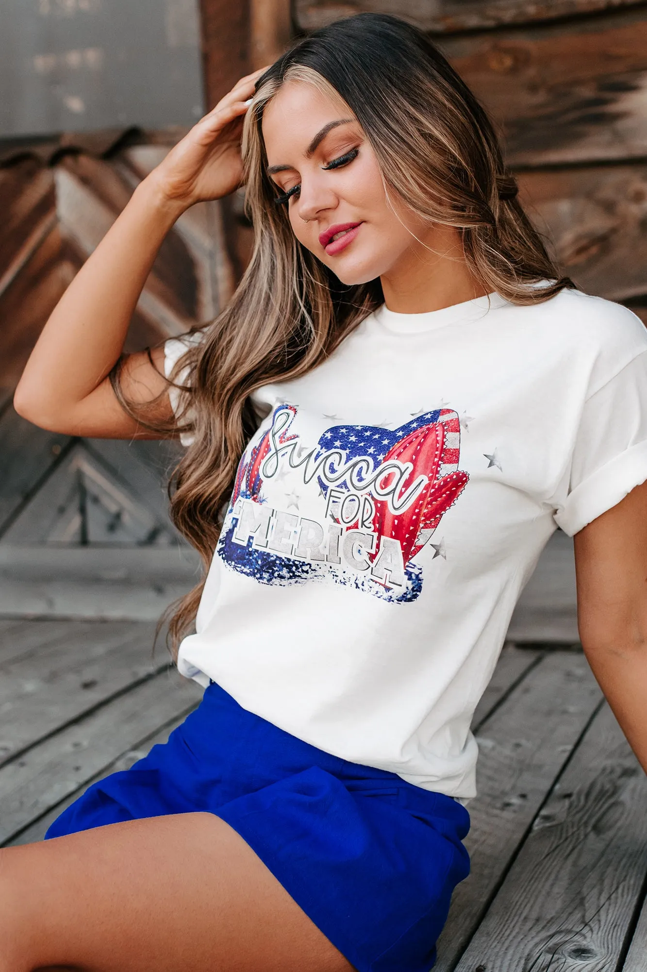 "Succa For Merica" Graphic T-Shirt (White) - Print On Demand