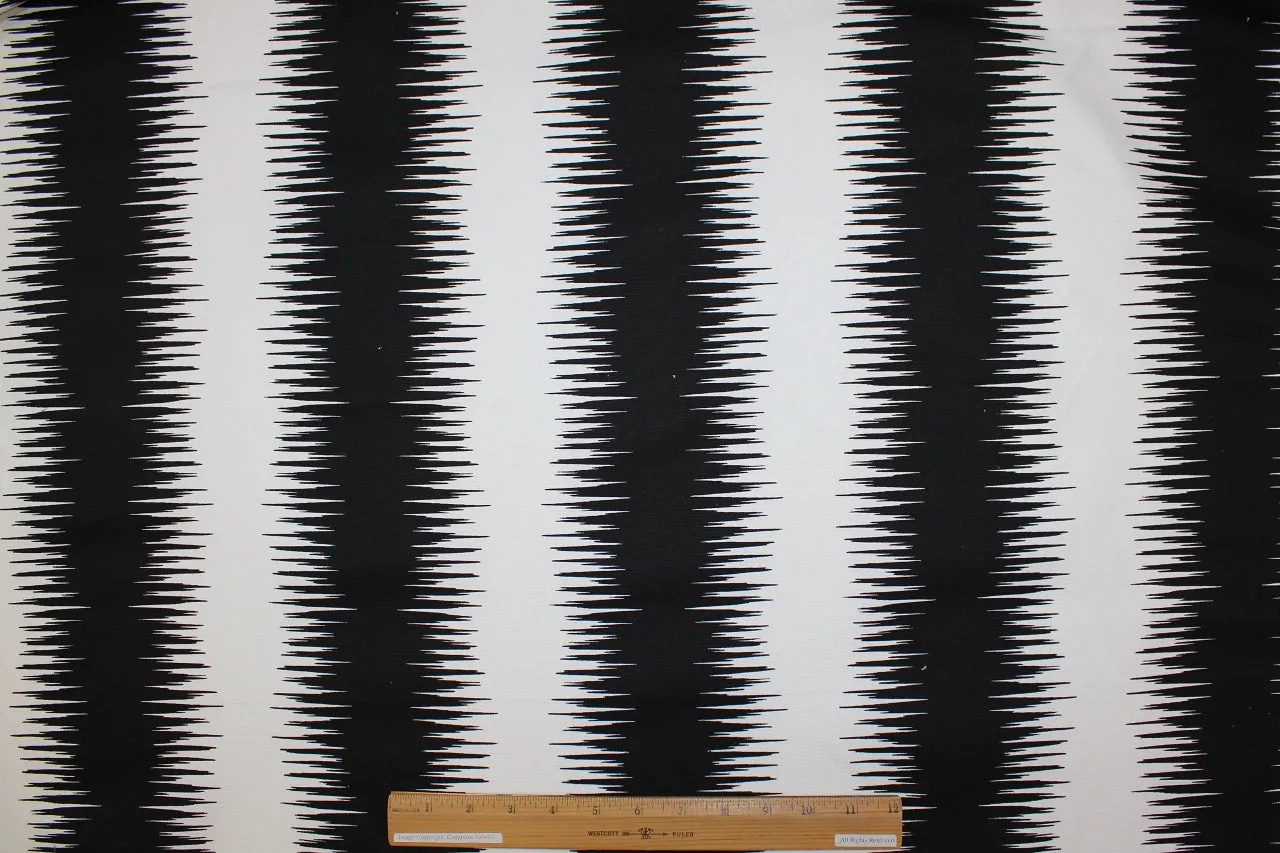 Radio Waves Cotton Canvas - Black/White