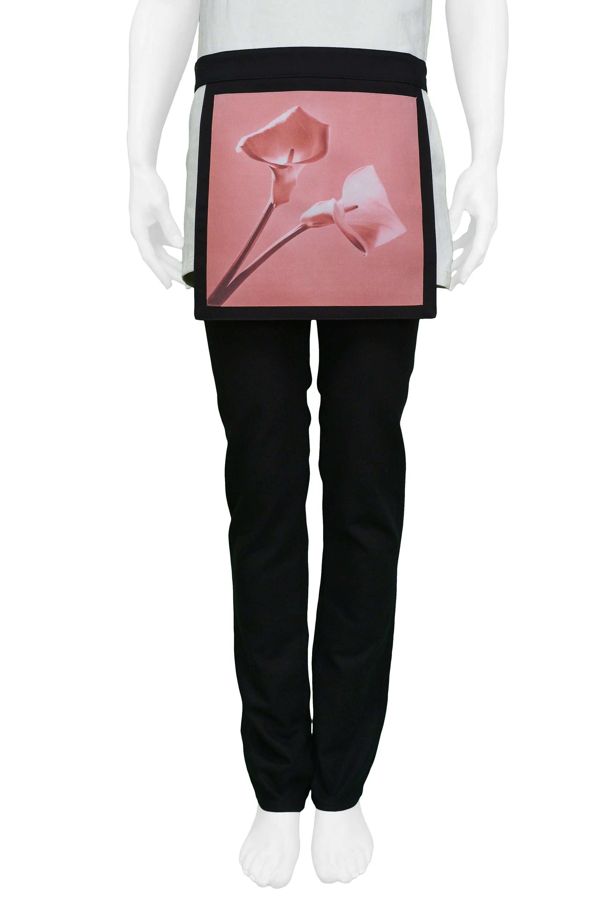 RAF SIMONS MAPPLETHORPE BONDAGE PANTS WITH PINK LILIES