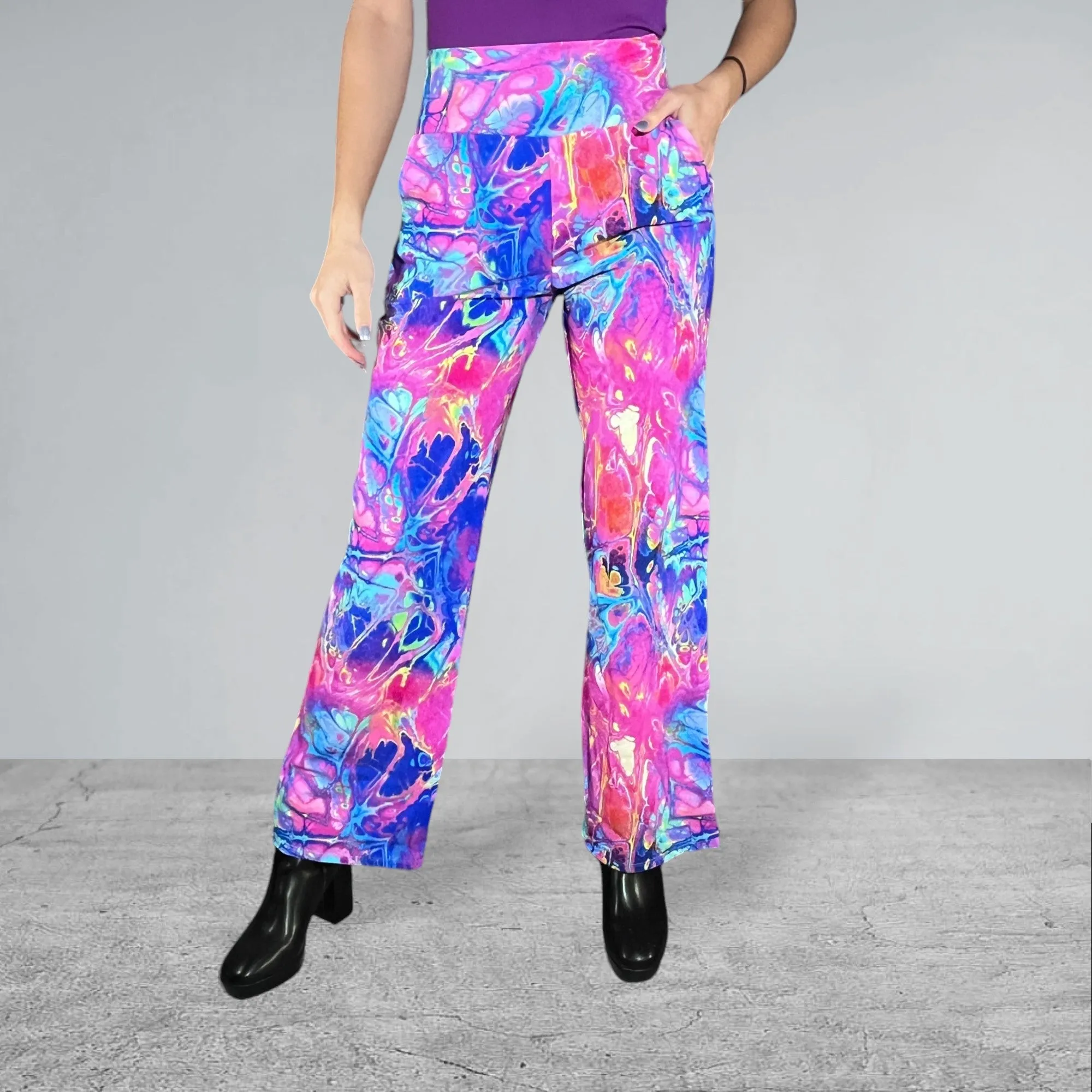 Rainbow Vapor Wide Straight Leg Relaxed Fit Pants