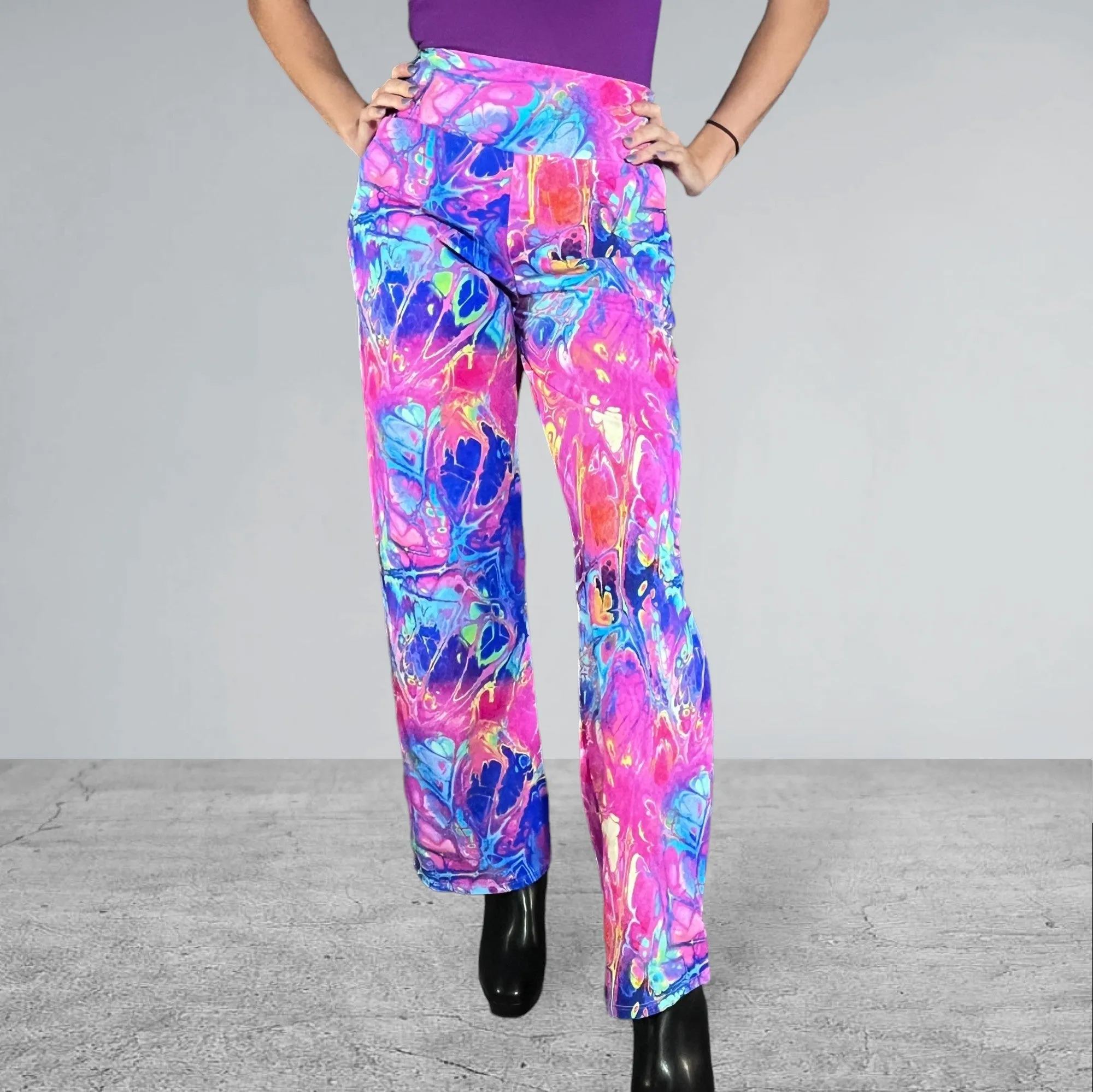 Rainbow Vapor Wide Straight Leg Relaxed Fit Pants