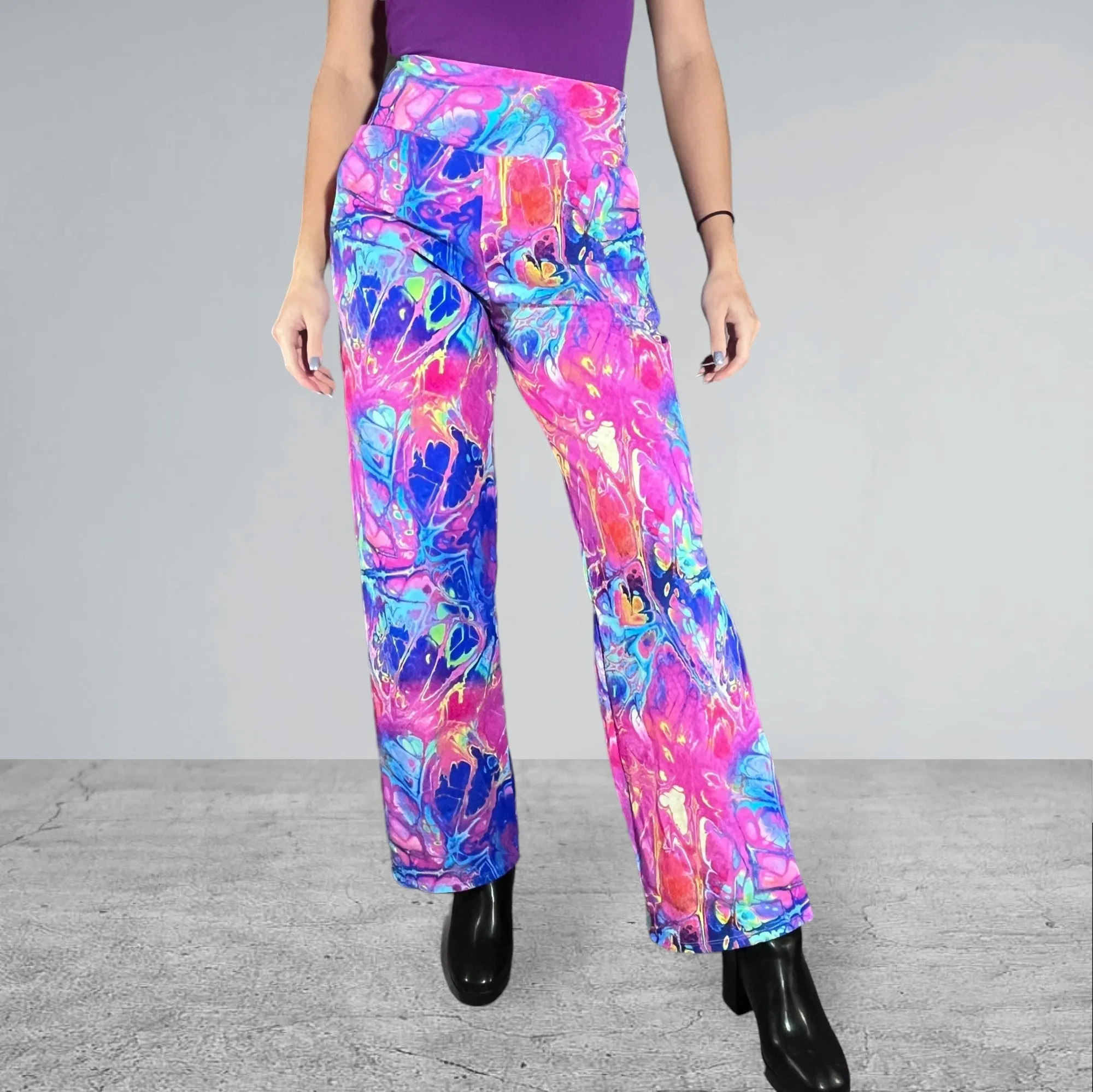 Rainbow Vapor Wide Straight Leg Relaxed Fit Pants