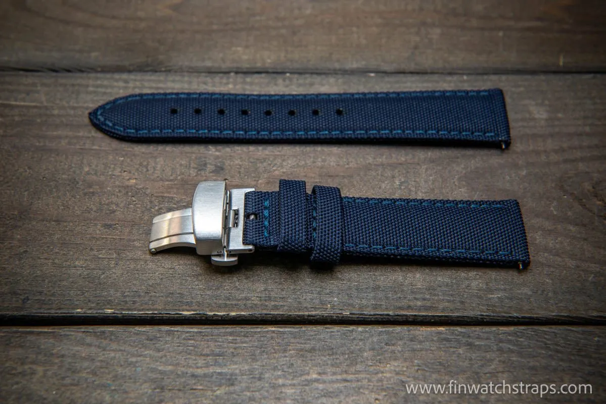 Sailcloth waterproof watch strap. Deployment clasp.